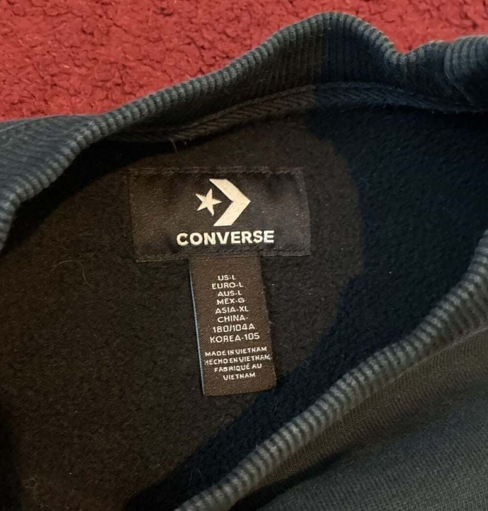 Converse x Jean-Michel Basquiat World Famous Fleece Crew Sweatshirt Black Size L - Picture 4 of 7